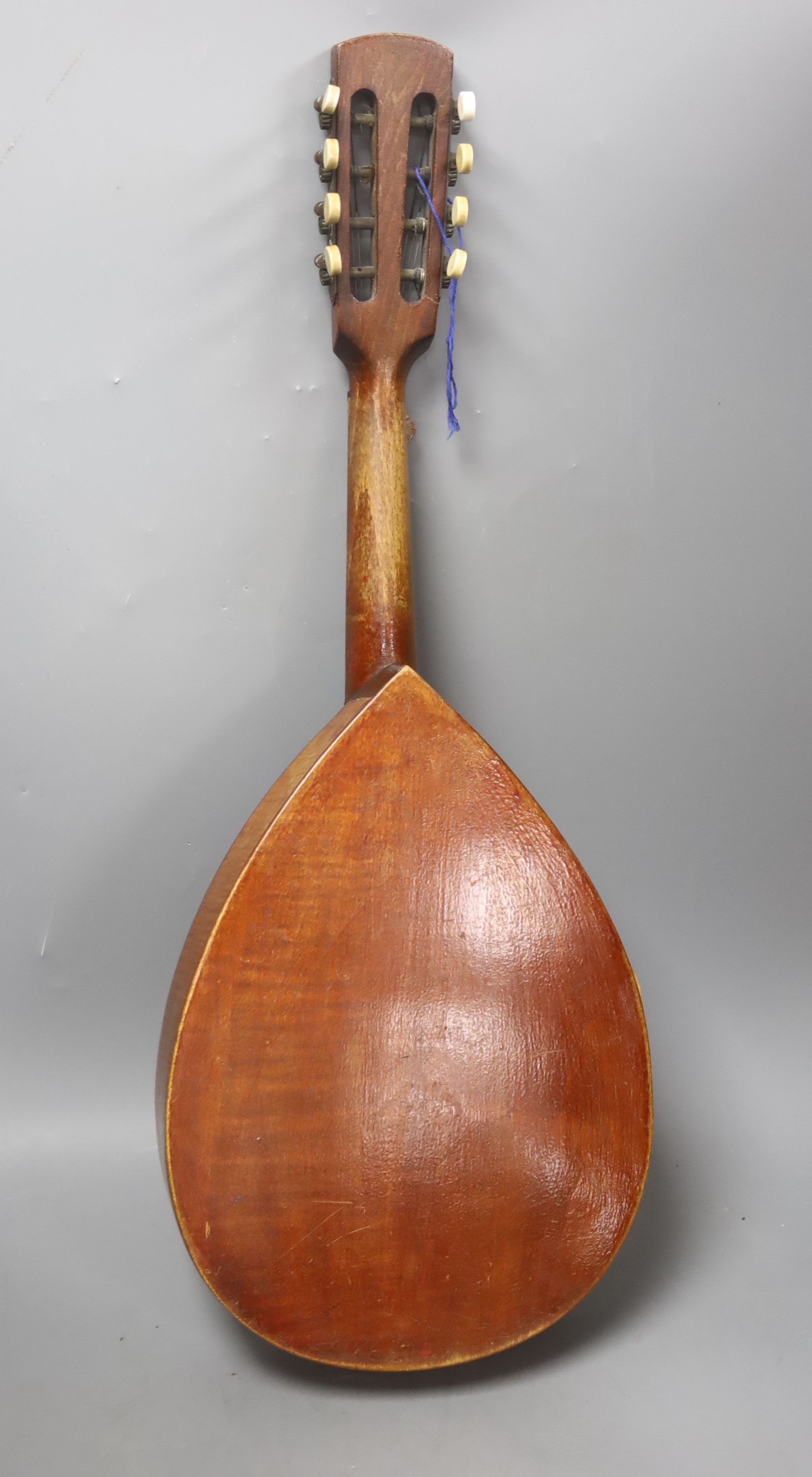 A mandolin bearing a Continental 830s silver plaque to head reading ‘Margit Albers’